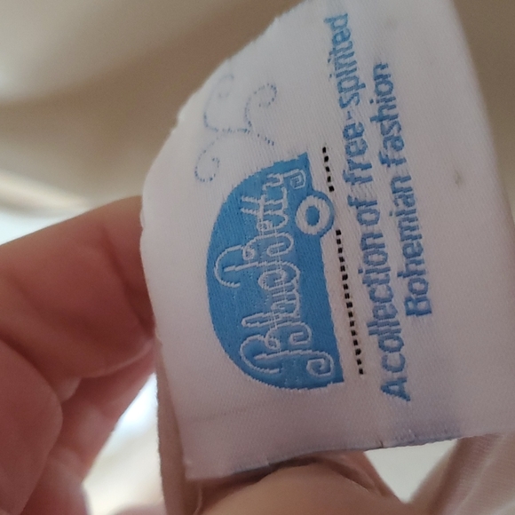 Boho Blue Betty top/blouse flounce bottom one size cream tan beige baby doll - Picture 8 of 14